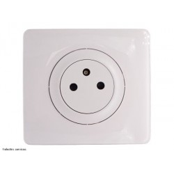 Prise de courant 2P+T Surface Céliane Complet Blanc émaillé