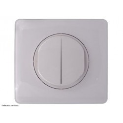 Double interrupteur ou va-et-vient Céliane Complet Blanc émaillé