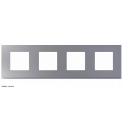 Plaque Hager Gallery 4 Postes horizontale - Titane - HAGWXP0114