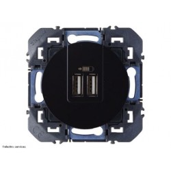 Double chargeur USB type-A Dooxie - Noir - LEG600543