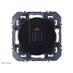 Double chargeur USB type-C Dooxie - Noir - LEG600545