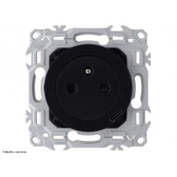 Prise de courant affleurante + chargeur USB-C Schneider Odace - Noir onyx - SCHS940042