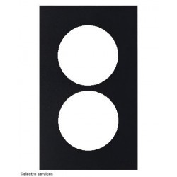 Plaque Odace Schneider 2 postes vertical entraxe 57mm - Noir onyx - S940714