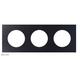 Plaque Odace Schneider 3 postes - Noir onyx - SCHS940706