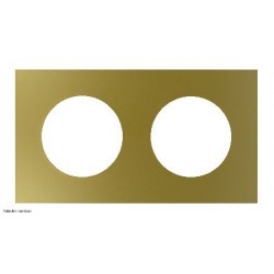 Plaque Odace Métal Schneider 2 postes - support blanc - Laiton - S911704