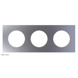 Plaque Odace Métal Schneider 3 postes - support noir - Aluminium - SCHS913706