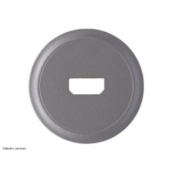 Enjoliveur prise audio vidéo HDMI préconnectorisée Céliane Legrand titanium CT0314