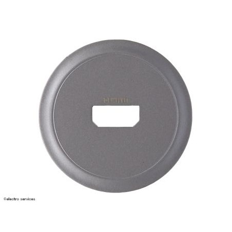 Enjoliveur prise audio vidéo HDMI préconnectorisée Céliane Legrand titanium CT0314