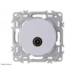 Prise TV simple mâle - sortie coaxiale Schneider Odace - Blanc craie - SCHS920445