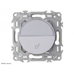 Bouton poussoir porte étiquette - symbole carillon Schneider Odace - Blanc craie - SCHS920246