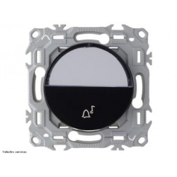 Bouton poussoir porte étiquette - symbole carillon Schneider Odace - Noir onyx - SCHS940246