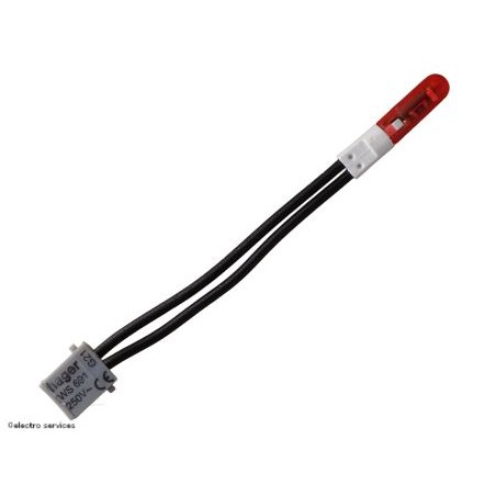 Lampe LED pour signalisation 250V Rouge Essensya Hager WS691