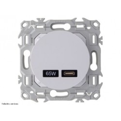 Chargeur USB-C 65W - forte puissance et charge rapide Schneider Odace - Blanc craie - SCHS920406