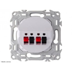 Prise haut-parleurs double 2 sorties - à poussette Schneider Odace - Blanc craie - SCHS920488