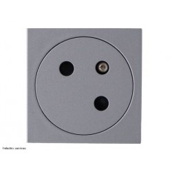 Prise 2P+T Surface à raccordement lattéral Mosaic Link Legrand - Aluminium - LEG79245L