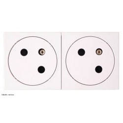 Prise 2x2P+T Surface à raccordement lattéral Mosaic Link Legrand - Blanc - LEG77142L