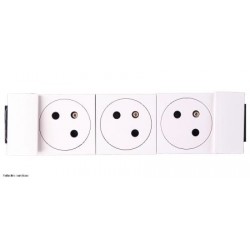 Prise 3x2P+T Surface pour goulotte clippage direct Mosaic Legrand - Blanc - LEG077103L