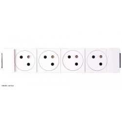 Prise 4x2P+T Surface pour goulotte clippage direct Mosaic Legrand - Blanc - LEG077104L