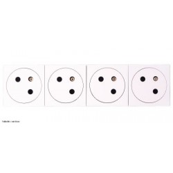 Prise 4x2P+T Surface à raccordement lattéral Mosaic Link Legrand - Blanc - LEG77144L