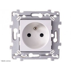 Prise de courant Hager WE100 Essensya 2P+T 16A blanc