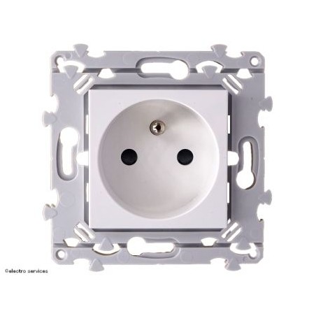 Prise de courant Hager WE100 Essensya 2P+T 16A blanc