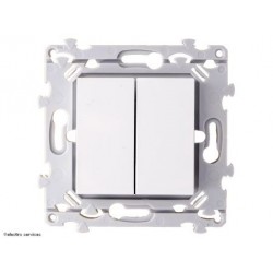 Interrupteur double va-et-vient ou bouton poussoir Hager Essensya WE044 blanc