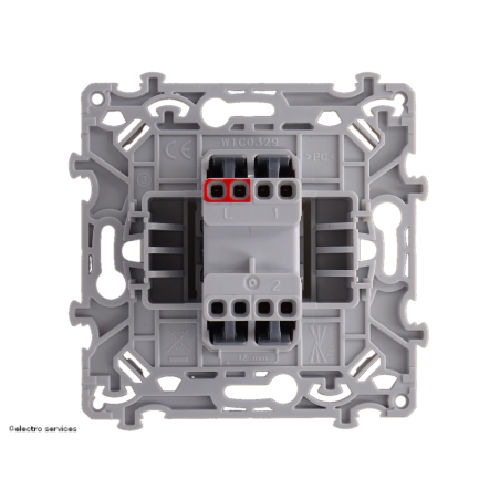 Interrupteur va-et-vient ou bouton poussoir Hager Essensya WE022 face arrière