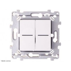 Double interrupteur ou bouton poussoir à voyant Hager Essensya