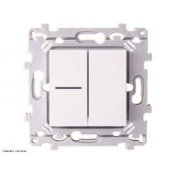 Double interrupteur ou bouton poussoir Hager Essensya – voyant optionnel WE046 blanc