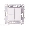 Double interrupteur ou bouton poussoir Hager Essensya – voyant optionnel WE046 blanc