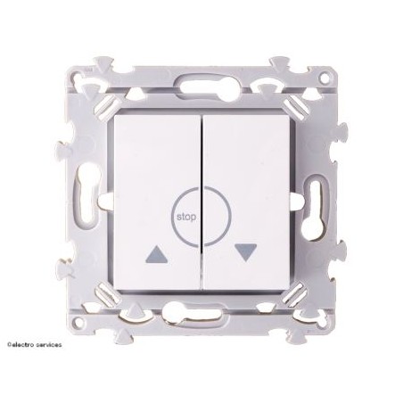 Double poussoir commande volet roulant Hager Essensya WE301 blanc