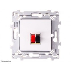 Prise haut‑parleur Hager Essensya WE290 simple encastrée blanc