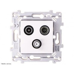 Prise TV+FM+SAT Hager Essensya - Blanc - HAGWE256