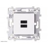 Chargeur double USB‑C 20W Hager Essensya – recharge murale WE116 blanc