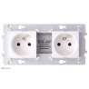 Prise Hager Essensya WE122 double 2P+T 16A blanc