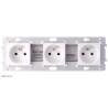 Prise de courant triple 2P+T Hager Essensya WE123 blanc
