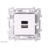 Chargeur double USB A+C Hager Essensya WE113 blanc