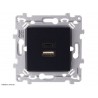 Chargeur double USB A+C Hager Essensya WE113A anthracite