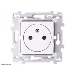 Prise de Courant affleurante 2P+T Hager Essensya - Blanc - Avec griffes - HAGWE106G