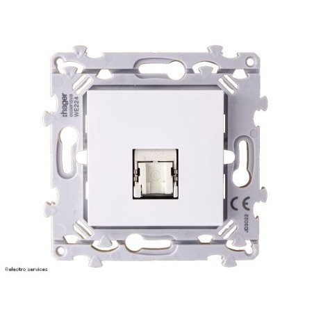 Prise RJ45 cat. 6a STP pour grade 3 TV Hager Essensya WE228 blanc
