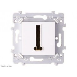 Prise téléphone Hager Essensya WE200 blanc