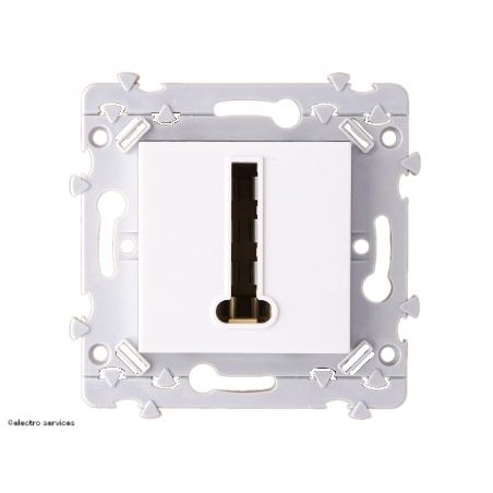 Prise téléphone Hager Essensya WE200 blanc