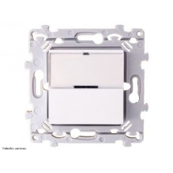 HAGER WE025 : poussoir porte‑étiquette encastré blanc Essensya pour commande d’éclairage, installation facile et design moderne