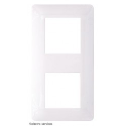 Plaque Hager Essensya 2 Postes - Blanc - HAGWE402