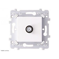 Prise TV FM Hager Essensya – prise antenne murale coaxiale WE259 blanc