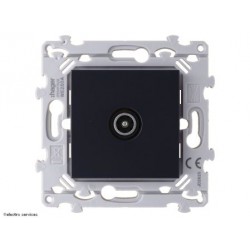 Prise TV simple Hager Essensya – installation murale encastrée WE250A anthracite