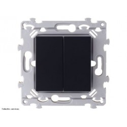 Interrupteur double va-et-vient ou bouton poussoir Hager Essensya WE044A anthracite