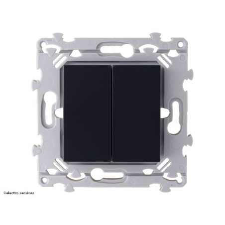 Interrupteur double va-et-vient ou bouton poussoir Hager Essensya WE044A anthracite