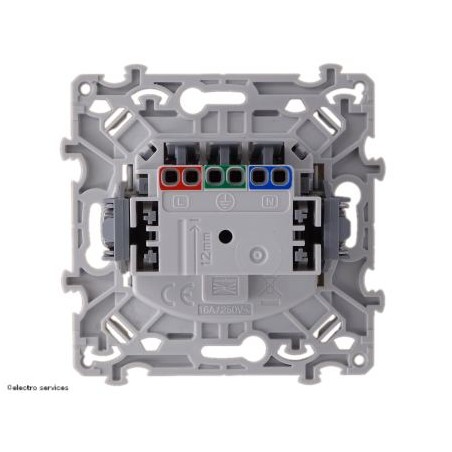 Prise de courant Hager WE100 Essensya 2P+T 16A face arrière avec griffes