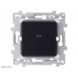 Chargeur USB‑C 65W Hager Essensya – recharge rapide encastrée WE115A anthracite